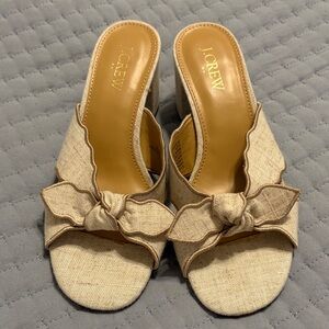 J. Crew Women's Scalloped Bow Mule Heels